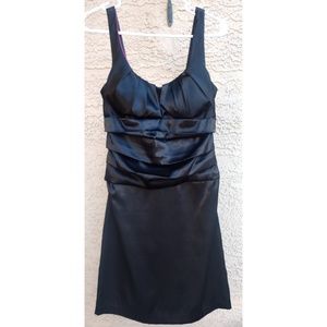 B Darlin Satin Black Hot Pink Party Dress SZ 9-10